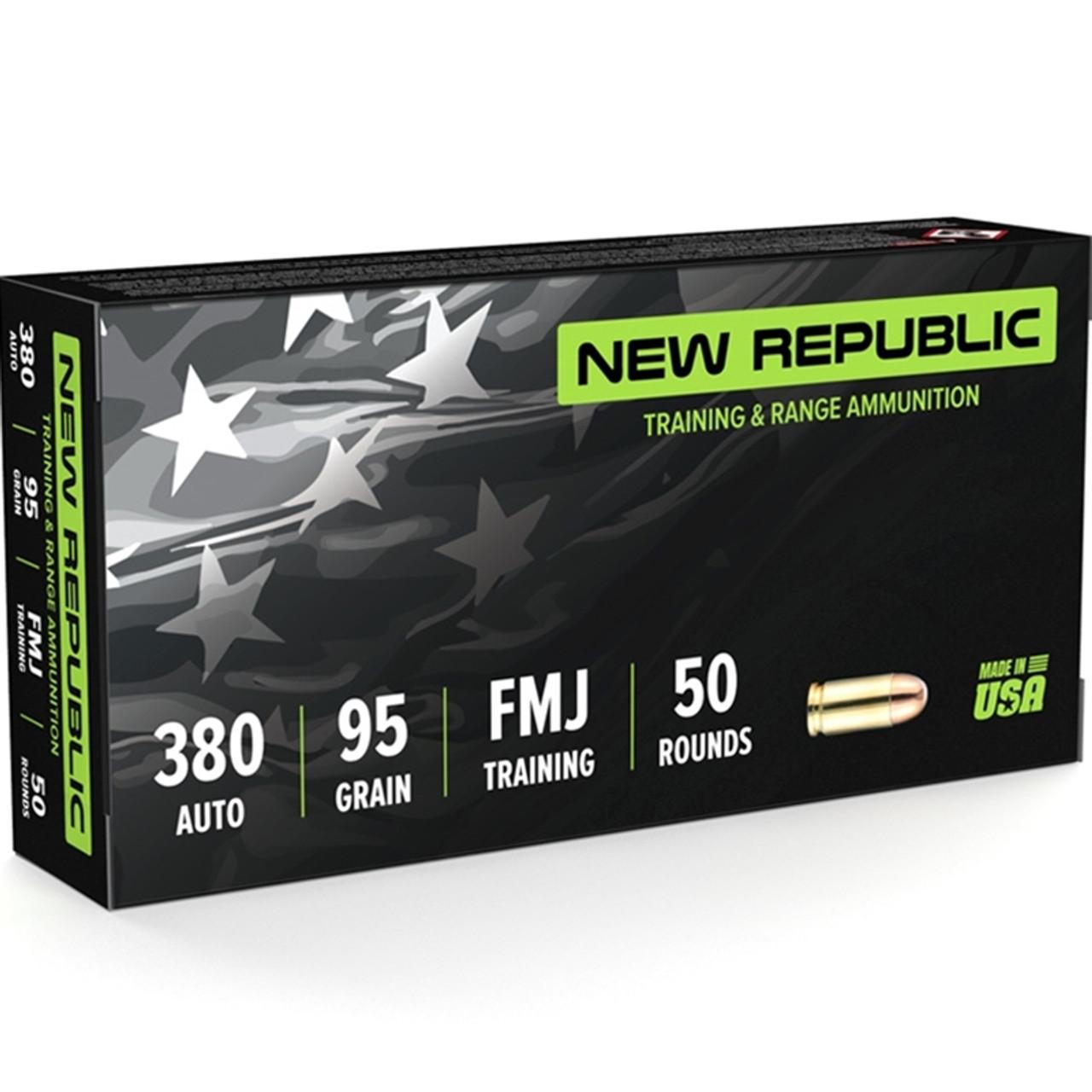 New Republic Range 380 Auto 95gr FMJ 50 Rounds