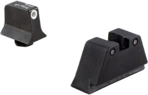 Trijicon Bright & Tough Night Sight Suppressor Night Sight Set for Glock - White Front/Black Rear with Green Lamps