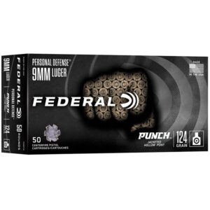 FEDERAL 9MM LUGER 124GR PUNCH JHP 50RD/BX 10BX/CS
