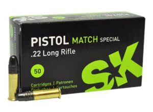 SK Pistol Match Special .22 Long Rifle 40 grain Lead Round Nose Brass Cased Rimfire Ammunition 420144