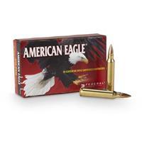 Federal Premium FMJ BOAT-TAIL .223 55 Grain Full Metal Jacket Boat Tail Brass Cased Centerfire Rifle Ammo, 20 Rounds, AE223