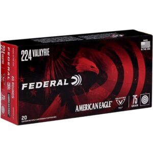 Federal American Eagle 224 Valkyrie Ammo 75 Grain Total Metal Jacket 20/bx - AE224VLK1