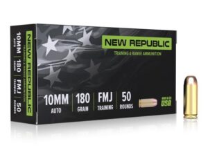 New Republic Training & Range 10mm Ammo 180 Grain Full Metal Jacket 50/bx - NR1018050