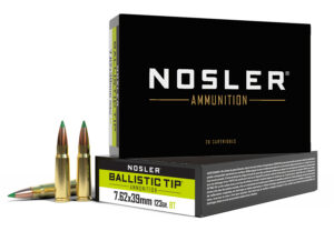 Nosler Ballistic Tip 7.62x39mm 123gr ammunition - 20 rounds per box