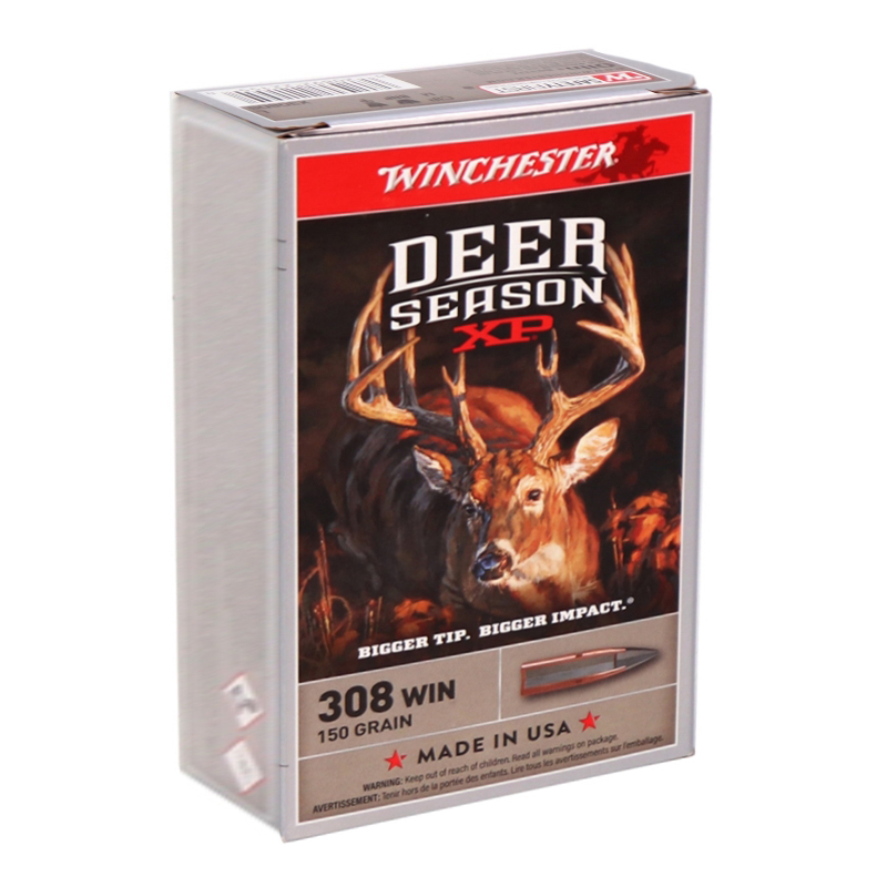Winchester Deer Season XP 308 Winchester Ammo 150 Grain Extreme Point Polymer Tip 20/bx - X308DSL