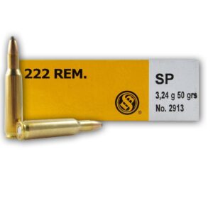 Sellier & Bellot 222 Remington 50 Grain Soft Point Rifle Ammo, 20 Rounds, SB222A/2913