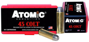 Atomic Ammunition .45 Long Colt 200 gr lead round nose flat point box, 50 rounds