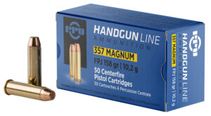 PPU PPH357MF Handgun 357Mag 158gr Flat Point Jacketed 50 Per Box/10 Case