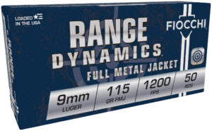 Fiocchi Range Dynamics 9mm Luger 115gr FMJ 50-count box