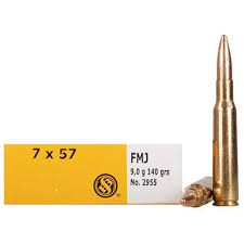 Sellier & Bellot 7x57mm (7mm Mauser) Ammo 140 Grain Full Metal Jacket 20/bx - SB757A