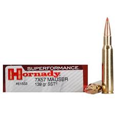 Hornady Superformance 7x57mm Mauser (7mm Mauser) Ammo 139 Grain Hornady SST (Super Shock Tip) Polymer Tip Box of 20 - 81553