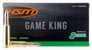 HSM Ammunition Game King .375 Winchester 200 Grain Spitzer Boat Tail Brass Cased Rifle Ammo, 20 Rounds, 375WIN2N