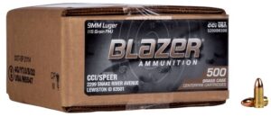 CCI Blazer Brass 9mm 115gr FMJ ammunition box