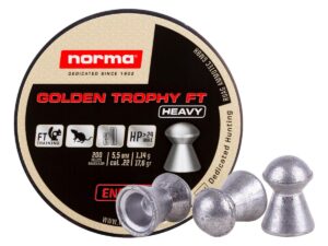 Norma Golden Trophy FT Heavy 22 Caliber 17.6gr Domed Air Gun Pellets - 200 Count