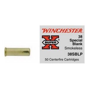 Winchester SUPER-X HANDGUN .38 Special 0 Grain Brass Cased Blank Ammo 50 Rounds 38SBLP