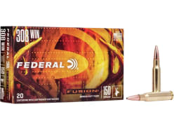 Federal Fusion 308 Winchester Ammo 150 Grain Spitzer Boat Tail 20/bx - F308FS1