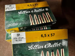 Sellier & Bellot 6.5x57 131 Grain Soft Point Rifle Ammunition 20/bx - SB6557A