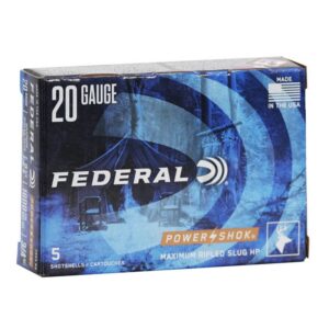 Federal Power-Shok 20 Gauge Ammo 2 3/4" 3/4 oz Rifled Hollow Point Slug 5/bx - F203 RS