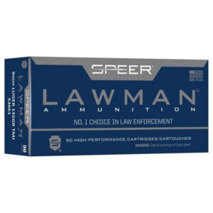 Lawman 9mm Luger 135gr TMJ 50-count box of handgun training ammunition