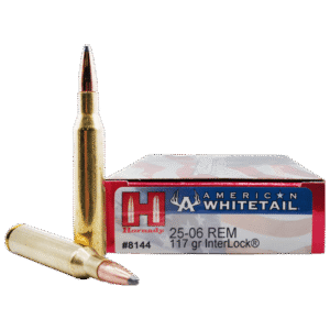 Hornady American Whitetail 25-06 Remington Ammo 117 Grain InterLock Boat Tail Soft Point 20/bx - 8144