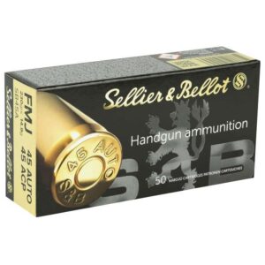 Sellier & Bellot Handgun 45 ACP Auto Ammo 230 Grain Full Metal Jacket 50/bx - SB45A