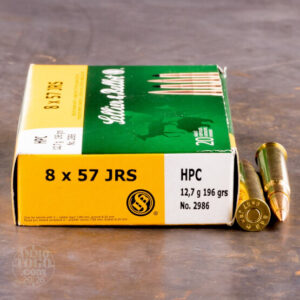 Sellier & Bellot 8x57JRS 196 Grain Hollow Point Capped Rifle Ammo, 20 Rounds, SB857JRSB