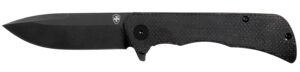 Templar Knife PFMBK321 Paladin  3.27" Folding Drop Point Plain Black Powder Coated D2 Steel Blade, 4.40" Black Micarta Handle