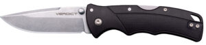 Cold Steel CSFLC3SPSSZ Verdict  EDC 3" Tanto Plain Folding 4116 Krupp SS Blade, Black Textured GFN Handle