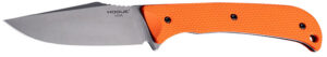 Hogue 35860 Extrak 3.30" Fixed Clip Point Plain Stone Tumbled CPM M4 Tool Steel Blade, Blaze Orange Textured G10 Scales Handle