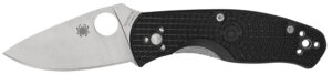 Spyderco C136PBK Persistence Lightweight 2.75" Folding Plain Satin 8Cr13MoV SS Blade, Black Bi-Directional Texturing FRN Handle