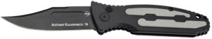 Boker 01KALS136 Kalashnikov 3.35" Clip Point Plain Black D2 Steel Blade Black/Gray Aluminum Handle