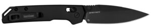 Kershaw 2051BLK Mini Iridium  3" Folding/Spear Point Plain Stonewashed D2 Steel Blade/Ice Blue Anodized 6061-T6 Aluminum Handle