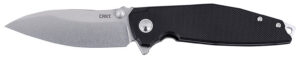 CRKT 2540 IBISD EDC 3.09" Folding Plain Stonewashed D2 Steel Blade, Black G10 Handle
