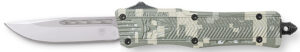 CobraTec Knives SADCCTK1SDNS CTK-1 American Flag Small 2.75" OTF Drop Point Plain D2 Steel Blade, 4.25" Digital Camo Aluminum Alloy Handle