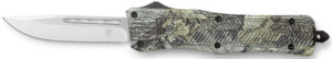 CobraTec Knives MWDCTK1MDNS CTK-1 American Flag Medium 3" OTF Drop Point Plain D2 Steel Blade, 5" Woodland Camo Aluminum Alloy Handle