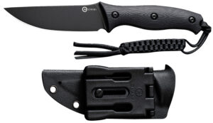 Civivi Knives C23041-1 Stormridge 3.92" Fixed Straight Back Plain Black Stonewashed Nitro-V Steel Blade, Black Textured G10 Handle