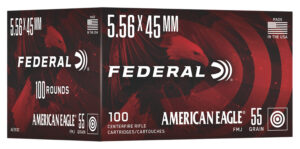 Federal AE193C American Eagle 5.56x45mm 55gr Full Metal Jacket 100 Per Box/5 Case