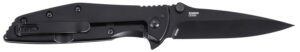 CRKT 7600K SLAG  EDC 2.95" Folding Plain Black Oxide D2 Steel Blade, Black Stainless Steel Handle