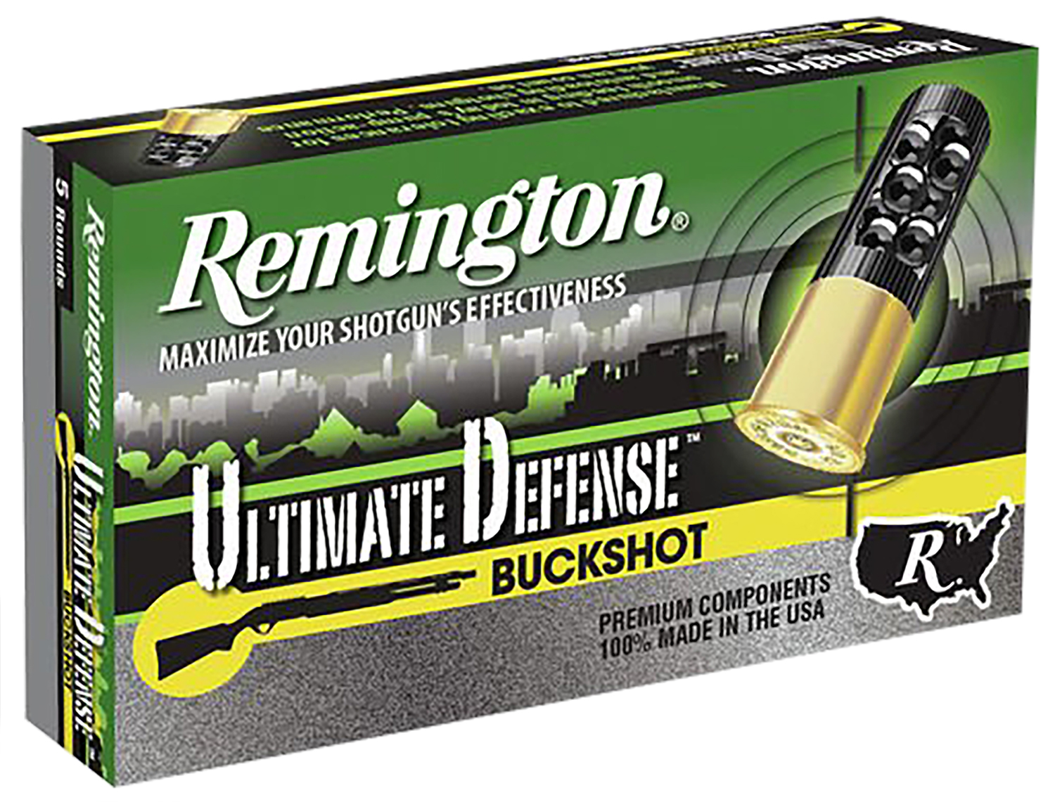 Remington Ammunition 20639 Ultimate Defense Buckshot 12Gauge 3" 4Buck Shot 5 Per Box/20 Case