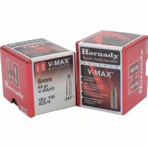 Hornady V-Max Rifle Bullets, .243, 6mm, 58gr v-max 100/bx - 22415