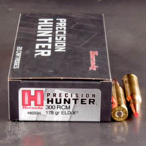 Hornady Precision Hunter 300 Ruger Compact Magnum Ammo 178 Grain Extremely Low Drag Expanding 20/bx - 82224