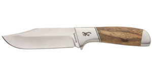 SAGE CREEK FIXED - WOOD HANDLE, LARGE, CLIP POINT, PLAIN EDGE, 4.5" BLADE