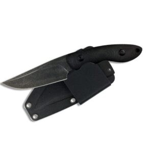 ABKT Elite Shadow Predator Fixed Knife 3-1/2" Drop Point Blade Black