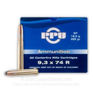 PPU 9.3x74R 285gr SP 20/bx