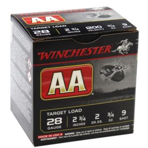 Winchester AA Target Loads 28 Gauge Ammo 2 3/4" 3/4oz. #9 Shot 25/bx - AA289