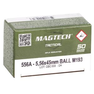 Magtech Tactical 5.56x45mm Ammo 55 Grain Full Metal Jacket 50/bx - MT556A