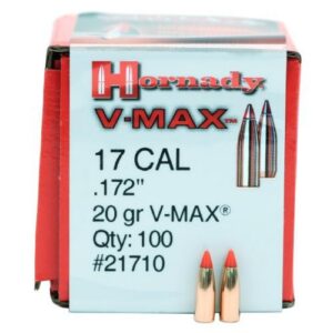 Hornady V-Max Rifle Bullets, 17 Caliber, .172, 20 Grain 100/bx 21710