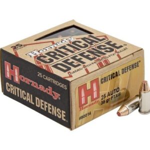 Hornady Critical Defense 25 ACP Auto Ammo 35 Grain Flex Tip Expanding 25/bx - 90014