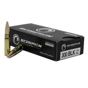 Scorpion 300 Blackout Ammo 147 Grain Full Metal Jacket 20/bx - 300B147FMJ-S20