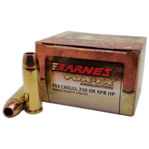Barnes VOR-TX 454 Casull Ammo 250 Grain Barnes XPB Solid Hollow Point Lead Free Box of 20